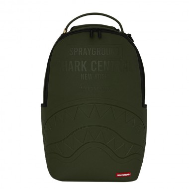 SPRAYGROUND SHARK CENTRAL EMBOSSED GREEN NYLON BACKPACK