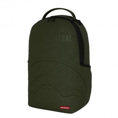 SPRAYGROUND SHARK CENTRAL EMBOSSED GREEN NYLON BACKPACK