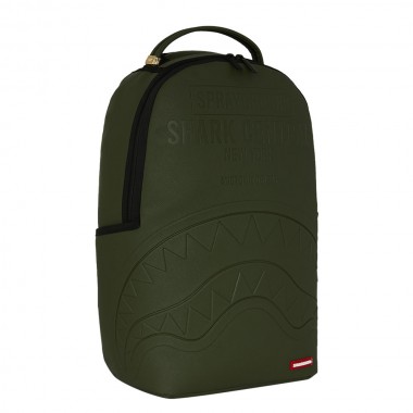 SPRAYGROUND SHARK CENTRAL EMBOSSED GREEN NYLON BACKPACK