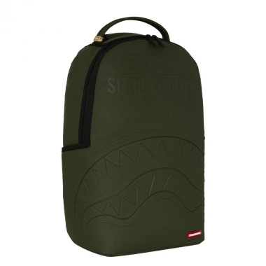 SPRAYGROUND SHARK CENTRAL EMBOSSED GREEN NYLON BACKPACK