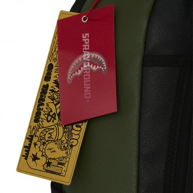 SPRAYGROUND SHARK CENTRAL EMBOSSED GREEN NYLON BACKPACK
