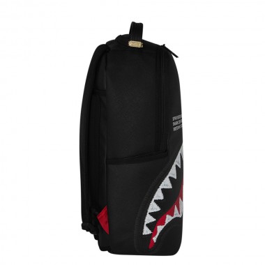 SPRAYGROUND SHARK CENTRAL BLACK EMBROIDERED SHARK BACKPACK