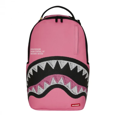 SPRAYGROUND SHARK CENTRAL PINK EMBROIDERED SHARK BACKPACK