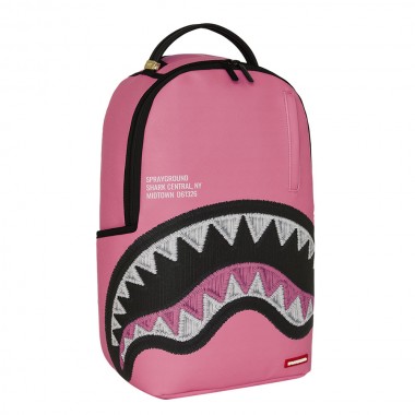 SPRAYGROUND SHARK CENTRAL PINK EMBROIDERED SHARK BACKPACK