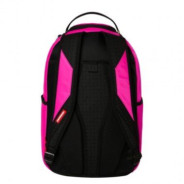 SPRAYGROUND SHARK CENTRAL WHT STENCIL SHARK PINK NYLON BACKPACK