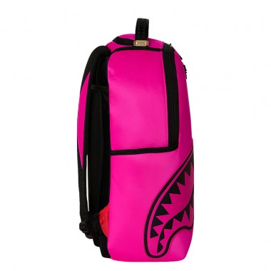 SPRAYGROUND SHARK CENTRAL WHT STENCIL SHARK PINK NYLON BACKPACK