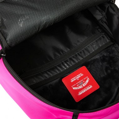 SPRAYGROUND SHARK CENTRAL WHT STENCIL SHARK PINK NYLON BACKPACK