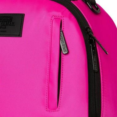 SPRAYGROUND SHARK CENTRAL WHT STENCIL SHARK PINK NYLON BACKPACK