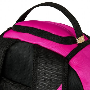 SPRAYGROUND SHARK CENTRAL WHT STENCIL SHARK PINK NYLON BACKPACK