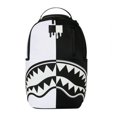 SPRAYGROUND SHARK CENTRAL BLACK AND WHITE STENCIL BACKPACK