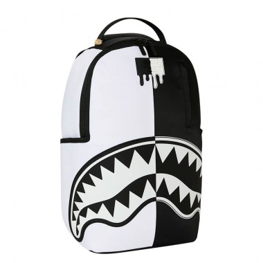 SPRAYGROUND SHARK CENTRAL BLACK AND WHITE STENCIL BACKPACK