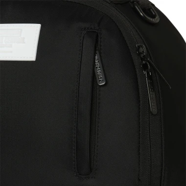 SPRAYGROUND SHARK CENTRAL WHT STENCIL SHARK BLK NYLON BACKPACK