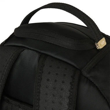 SPRAYGROUND SHARK CENTRAL WHT STENCIL SHARK BLK NYLON BACKPACK