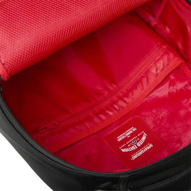 SPRAYGROUND SHARK CENTRAL WHT STENCIL SHARK BLK NYLON BACKPACK