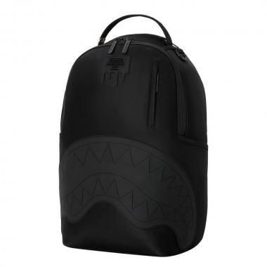 SPRAYGROUND SHARK CENTRAL BLACKED OUT EMBOSSED NYLON BACKPACK