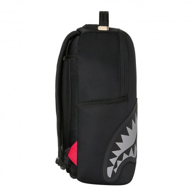 SPRAYGROUND SHARK CENTRAL BLACK NYLON GRAY EMBOSSED BACKPACK