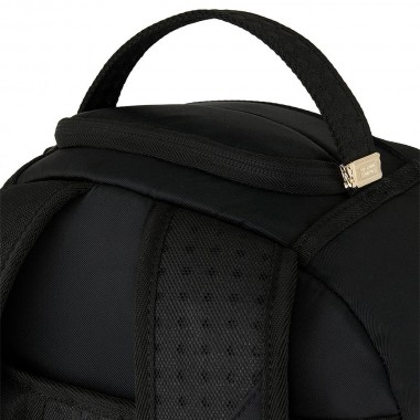 SPRAYGROUND SHARK CENTRAL BLACK NYLON GRAY EMBOSSED BACKPACK