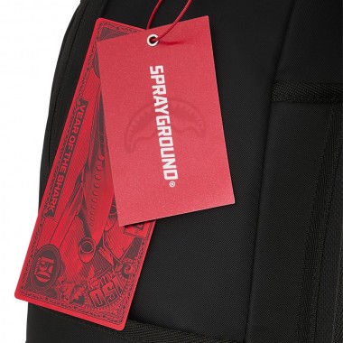 SPRAYGROUND SHARK CENTRAL BLACK NYLON GRAY EMBOSSED BACKPACK