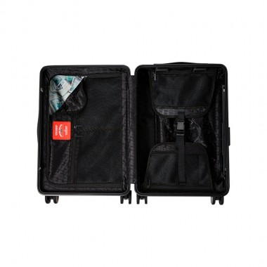SPRAYGROUND BLACK AND WHITE DRIP CHECK SHARK CARRY-ON LUGGAGE