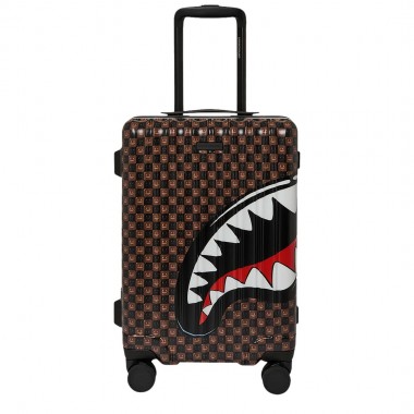 SPRAYGROUND SHARKS IN PARIS WTF BUBBLE BRN CHK CARRY-ON LUGGAGE