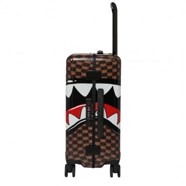 SPRAYGROUND SHARKS IN PARIS WTF BUBBLE BRN CHK CARRY-ON LUGGAGE
