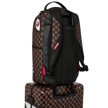 SPRAYGROUND SHARKS IN PARIS WTF BUBBLE BRN CHK CARRY-ON LUGGAGE