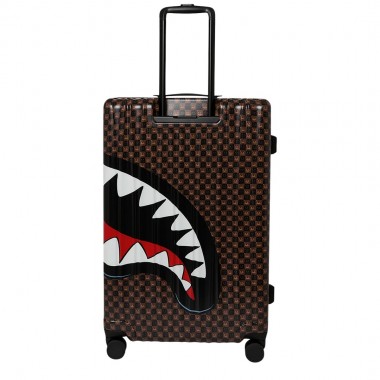 SPRAYGROUND SHARKS IN PARIS WTF BUBBLE BRN CHK FULLSIZE LUGGAGE