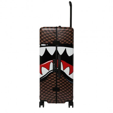 SPRAYGROUND SHARKS IN PARIS WTF BUBBLE BRN CHK FULLSIZE LUGGAGE