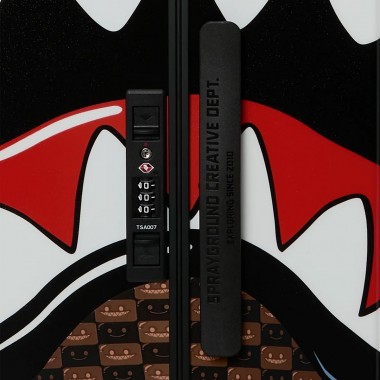 SPRAYGROUND SHARKS IN PARIS WTF BUBBLE BRN CHK FULLSIZE LUGGAGE