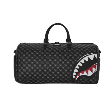 SPRAYGROUND SHARKS IN PARIS WTF BUBBLY BLACK CHECK DUFFLE BAG