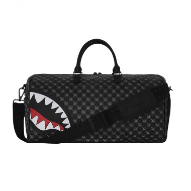 SPRAYGROUND SHARKS IN PARIS WTF BUBBLY BLACK CHECK DUFFLE BAG
