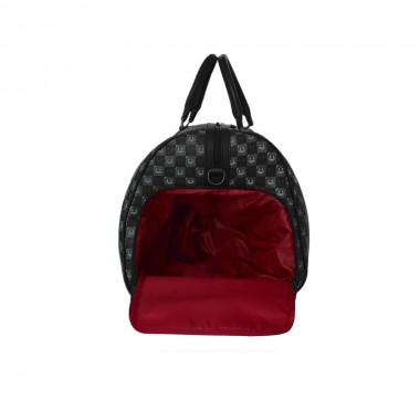 SPRAYGROUND SHARKS IN PARIS WTF BUBBLY BLACK CHECK DUFFLE BAG