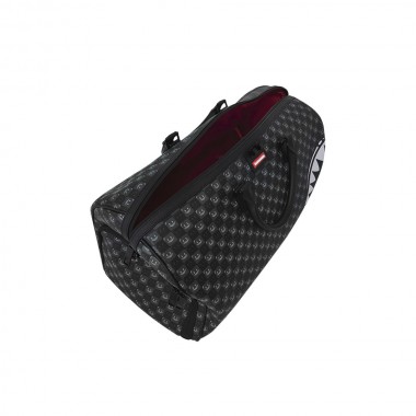 SPRAYGROUND SHARKS IN PARIS WTF BUBBLY BLACK CHECK DUFFLE BAG