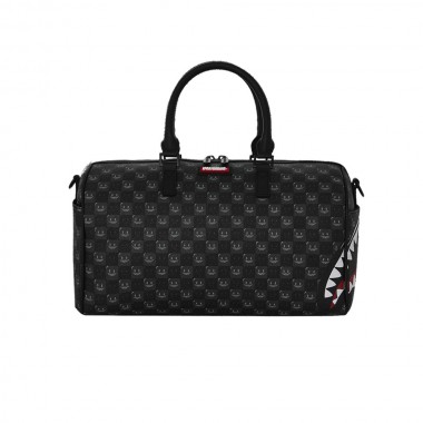SPRAYGROUND SHARKS IN PARIS WTF BUBBLY BLK CHK MINI DUFFLE BAG