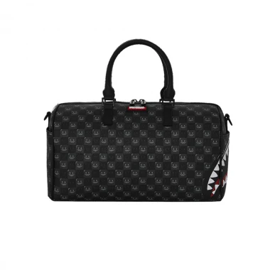 SPRAYGROUND SHARKS IN PARIS WTF BUBBLY BLK CHK MINI DUFFLE BAG