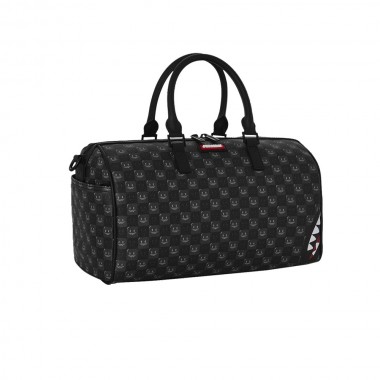 SPRAYGROUND SHARKS IN PARIS WTF BUBBLY BLK CHK MINI DUFFLE BAG