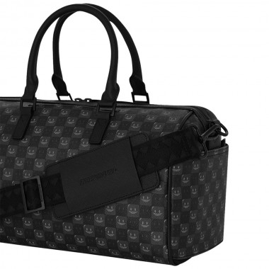 SPRAYGROUND SHARKS IN PARIS WTF BUBBLY BLK CHK MINI DUFFLE BAG