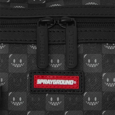 SPRAYGROUND SHARKS IN PARIS WTF BUBBLY BLK CHK MINI DUFFLE BAG