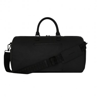 SPRAYGROUND BLACKED OUT EMBOSSED GOLD TOOTH DUFFLE BAG