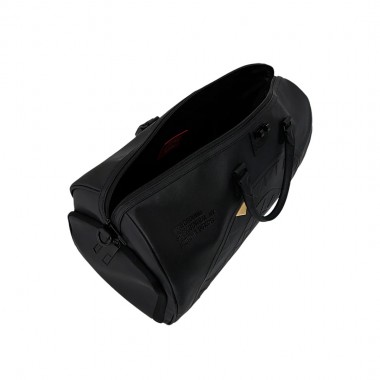 SPRAYGROUND BLACKED OUT EMBOSSED GOLD TOOTH DUFFLE BAG