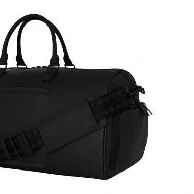 SPRAYGROUND BLACKED OUT EMBOSSED GOLD TOOTH DUFFLE BAG