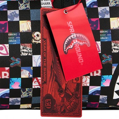 SPRAYGROUND CRAZY CHECK MINI DUFFLE BAG