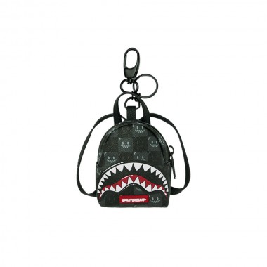SPRAYGROUND SHARKS IN PARIS WTF BUBBLY BLK CH BACKPACK KEYCHAIN