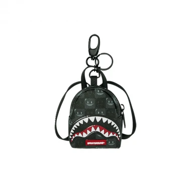 SPRAYGROUND SHARKS IN PARIS WTF BUBBLY BLK CH BACKPACK KEYCHAIN