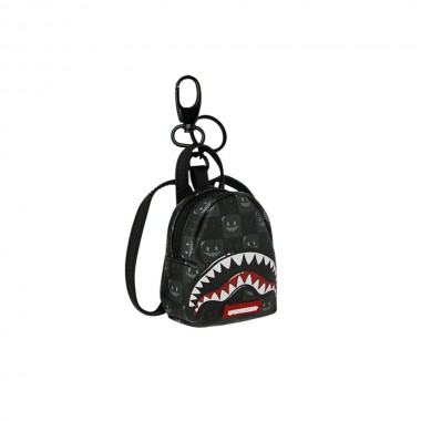 SPRAYGROUND SHARKS IN PARIS WTF BUBBLY BLK CH BACKPACK KEYCHAIN