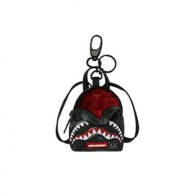 SPRAYGROUND SHARKS IN PARIS WTF BUBBLY BLK CH BACKPACK KEYCHAIN
