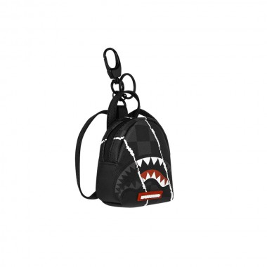 SPRAYGROUND CENTER RIP REVEALING GRAY CHECK BACKPACK KEYCHAIN
