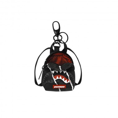 SPRAYGROUND CENTER RIP REVEALING GRAY CHECK BACKPACK KEYCHAIN