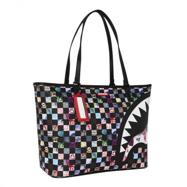 SPRAYGROUND CRAZY CHECK TOTE BAG