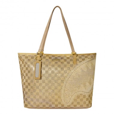 SPRAYGROUND 2 TONE GOLD TRINITY TOTE BAG